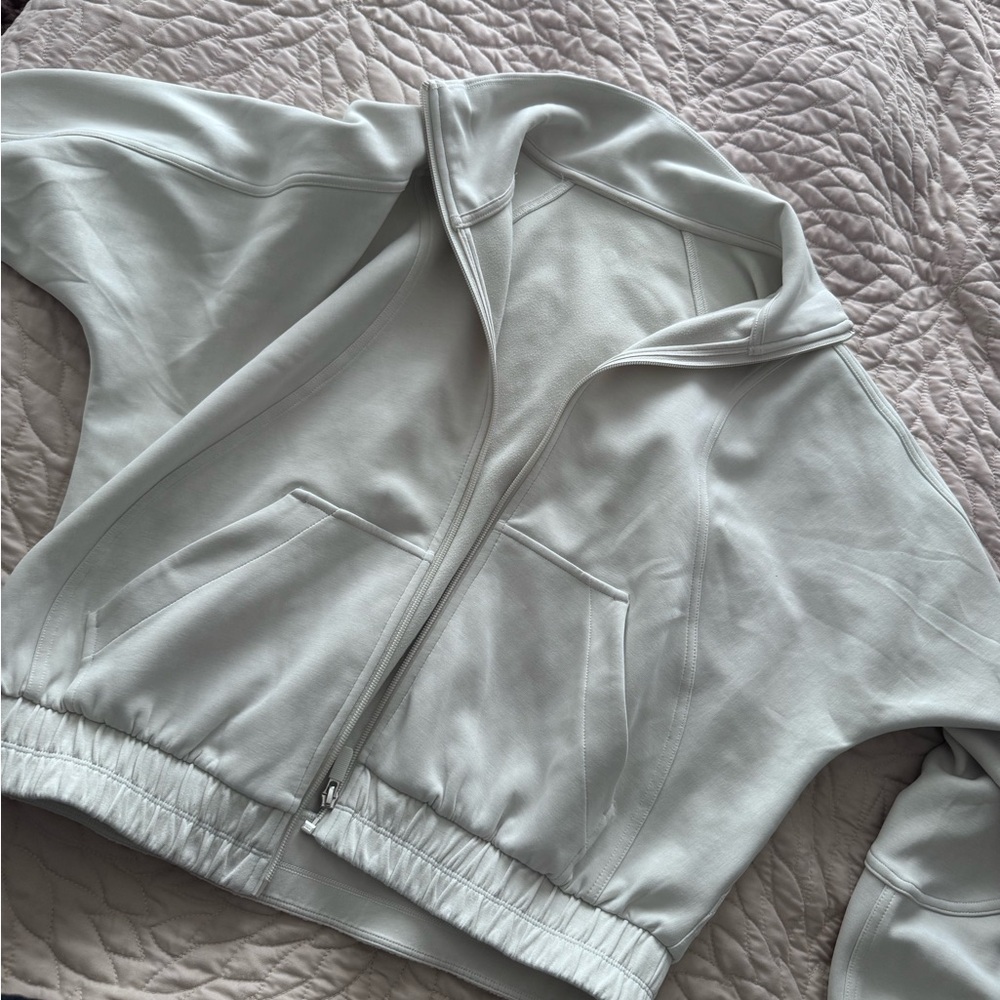 lululemon athletica Light Gray Zip-Front Bomber Jacket - softstreme
